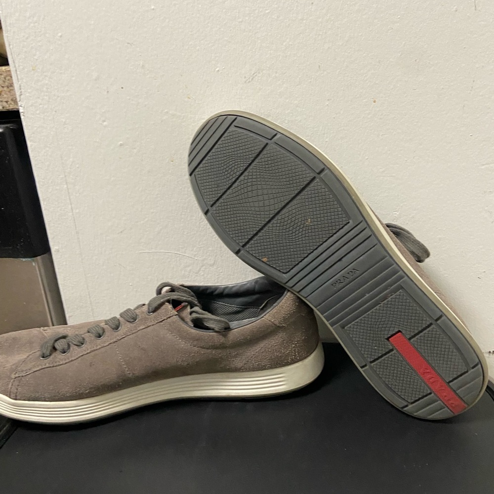 Prada 4E2336 Grey Suede Designer Sneakers Casua Shoes Size 8.5 Vintage Y2K 2000s - Picture 14 of 15